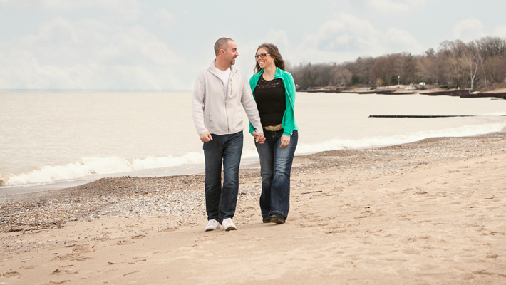 couple walking on beach