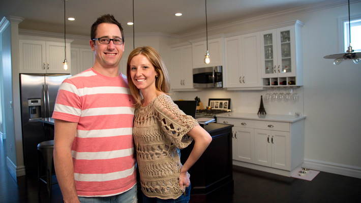 couple standing in kitchen