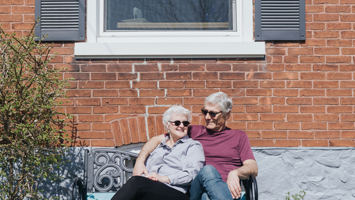 couple sitting outside